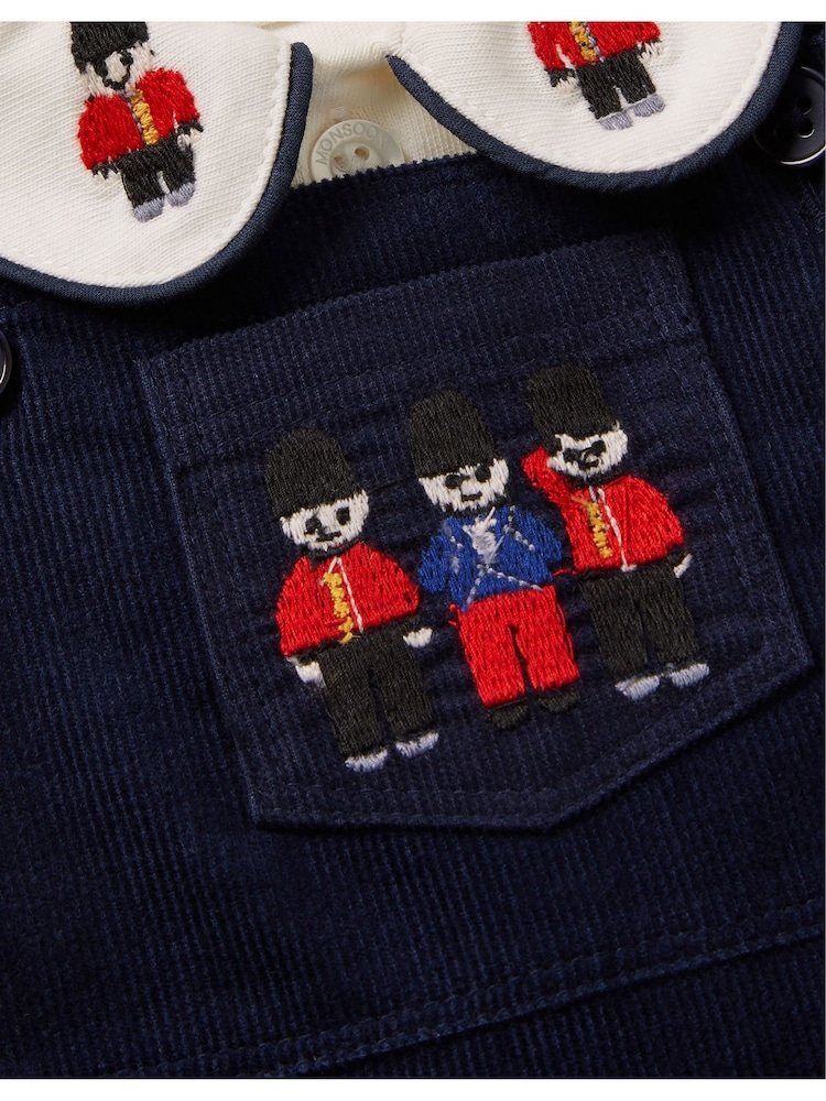 Monsoon Blue London Cord 100% Cotton Dungaree Set - Image 3 of 3