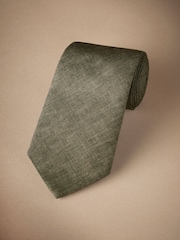 Green Signature Made In Italy Printed Melange Look Tie - Image 1 of 4