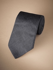 Charcoal Blue Signature Made In Italy Printed Melange Look Tie - Image 1 of 4