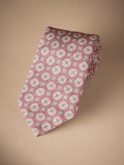 Pink Medallion Signature Made In Italy Printed Melange Tie - Image 1 of 4