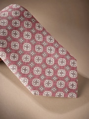Pink Medallion Signature Made In Italy Printed Melange Tie - Image 2 of 4