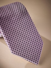Damson Pink - Signature Made in Italy Krawatte mit geometrischem Muster - Bild 2 von 4