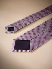 Damson Pink - Signature Made in Italy Krawatte mit geometrischem Muster - Bild 3 von 4