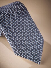 Blue/Orange Signature Made In Italy Geometric Design Tie - Image 2 of 4