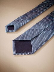 Blue/Orange Signature Made In Italy Geometric Design Tie - Image 3 of 4
