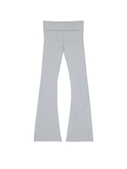Victoria's Secret PINK Grey Heather Cotton Foldover Flare Leggings - Image 3 of 4