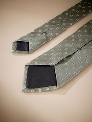 Sage Green Signature Made In Italy Geometric Design Tie - Image 3 of 4