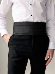 Noir - Signature Made In Italy Cummerbund en soie texturée - Image 1 de 7