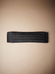 Noir - Signature Made In Italy Cummerbund en soie texturée - Image 5 de 7