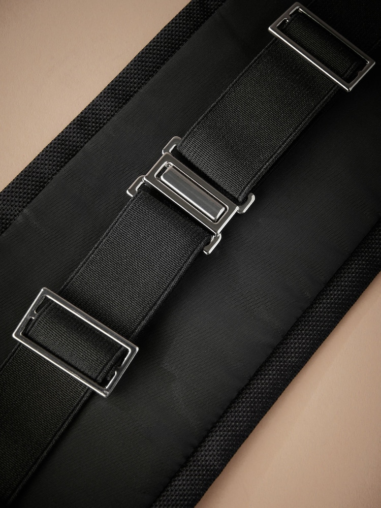 Noir - Signature Made In Italy Cummerbund en soie texturée - Image 7 of 7