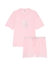 Victoria's Secret Pink W/ Rhinestone Graphic Cotton Short Pyjama Set - Image 3 of 3