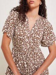 Monsoon Brown Natalia Jersey Print Shirt Dress - Image 2 of 6