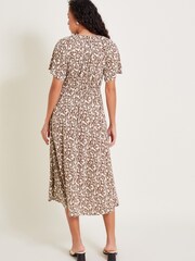 Monsoon Brown Natalia Jersey Print Shirt Dress - Image 3 of 6