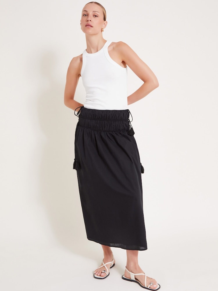Monsoon Black 100% Cotton Jade Maxi Skirt - Image 2 of 7 Monsoon Black 100% Cotton Jade Maxi Skirt - Image 2 of 7