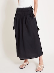Monsoon Black 100% Cotton Jade Maxi Skirt - Image 3 of 7