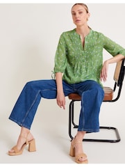 Monsoon Green Camille Leaf Blouse - Image 1 of 4