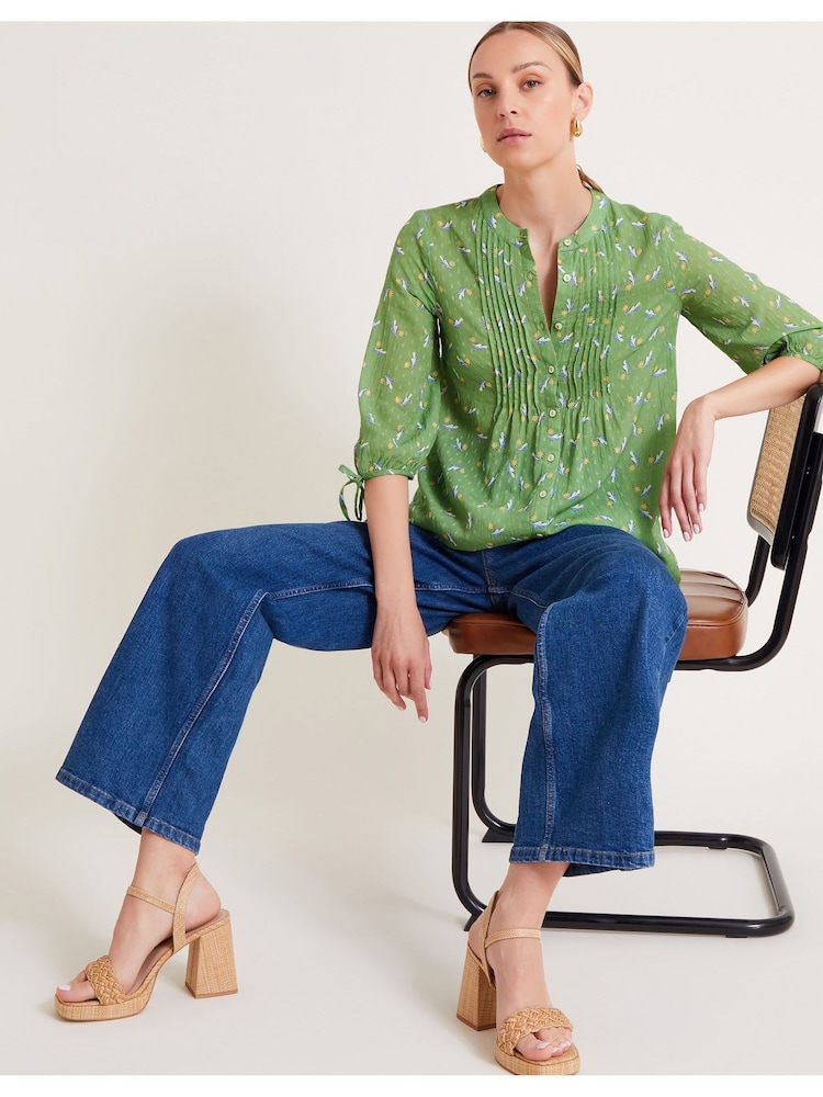 Monsoon Green Camille Leaf Blouse - Image 1 of 4