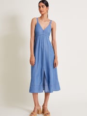 Monsoon Blue Midi Gaia Dress - Image 1 of 7