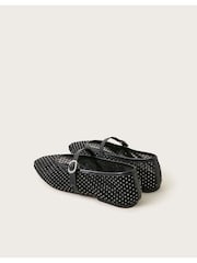 Monsoon Black Cleo Mesh Ballet Flats - Image 5 of 5