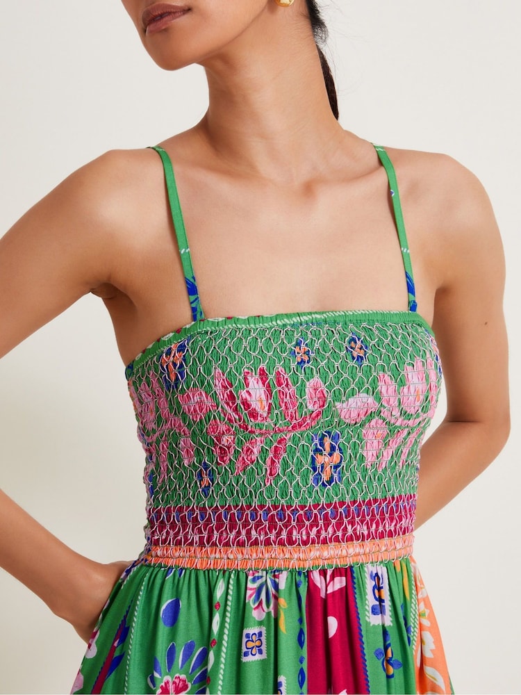 Monsoon Green Poppie Bandeau Dress - Image 2 of 6