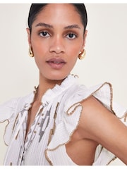 Monsoon Natural 100% Cotton Ula Embroidered Dress - Image 2 of 5