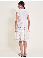 Monsoon Natural 100% Cotton Ula Embroidered Dress - Image 3 of 5