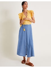 Monsoon Blue Tierra Midi Skirt - Image 1 of 5