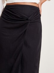 Monsoon Black Winnie Wrap Midi Skirt - Image 3 of 4