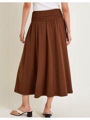 Monsoon Brown Jourdana Jersey Midi Skirt - Image 2 of 5