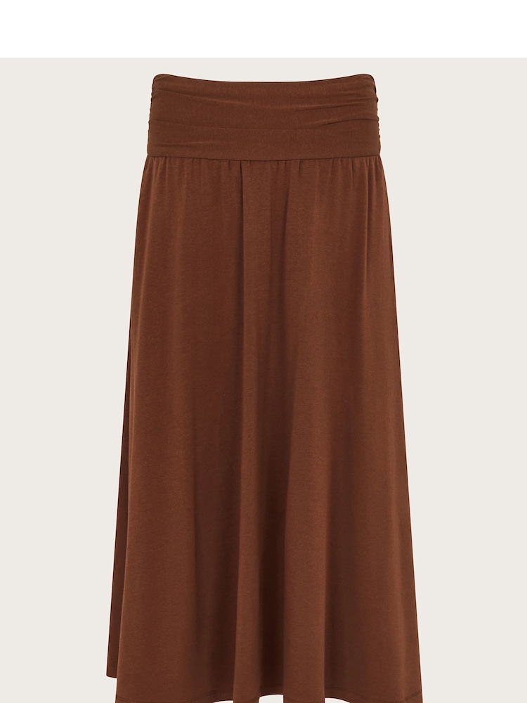 Monsoon Brown Jourdana Jersey Midi Skirt - Image 5 of 5