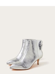 Prata - Monsoon Evie Kitten Heel Bow Boots - Imagem 1 de 3
