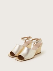 Monsoon Gold Wedge Sandals - Image 1 of 3