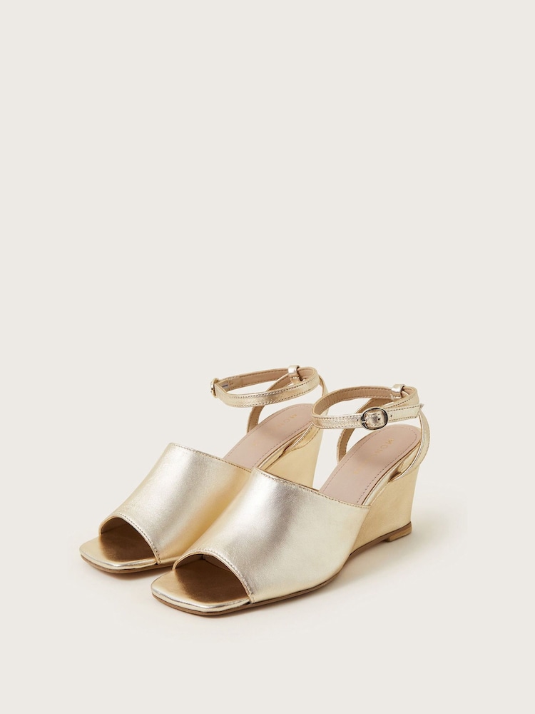 Monsoon Gold Wedge Sandals - Image 1 of 3