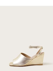 Monsoon Gold Wedge Sandals - Image 2 of 3