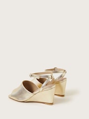 Monsoon Gold Wedge Sandals - Image 3 of 3