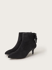 Monsoon Black Evie Kitten Heel Bow Boots - Image 1 of 3