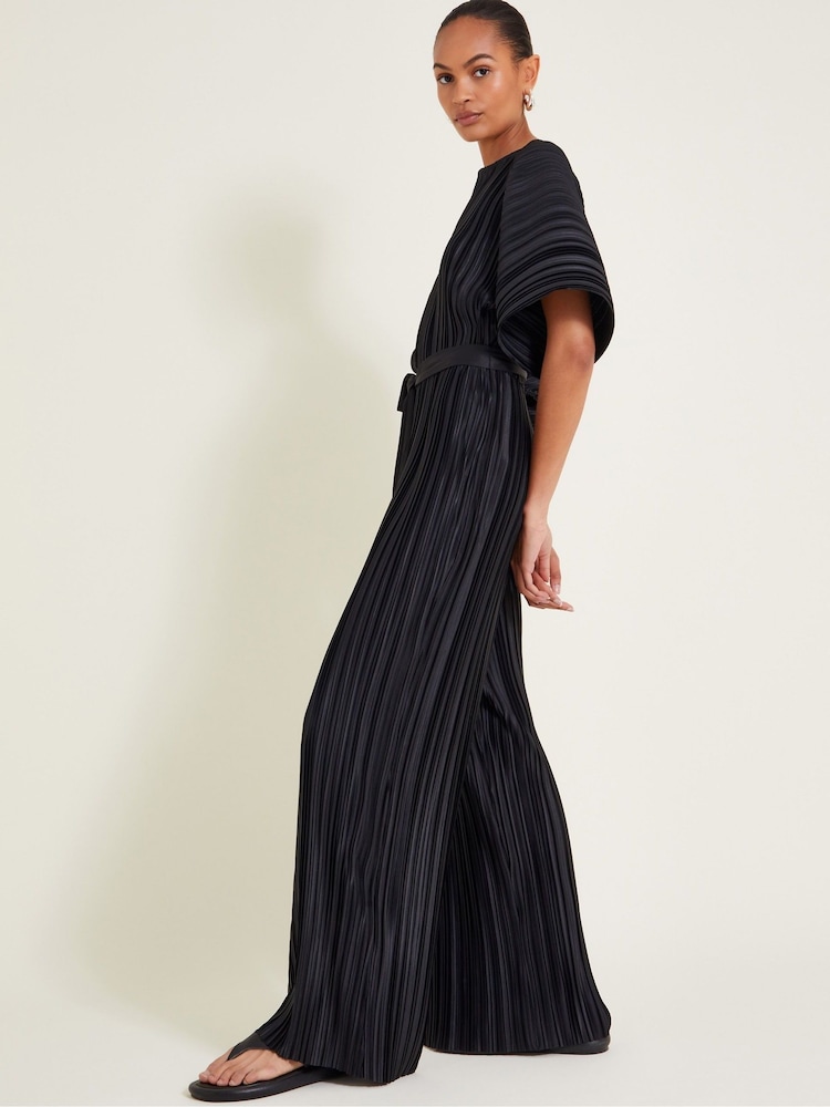 Monsoon Black Polly Plisse Jumpsuit - Image 1 of 1