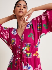 Monsoon Pink Prim Floral Maxi Dress - Image 2 of 6