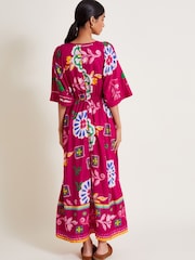 Monsoon Pink Prim Floral Maxi Dress - Image 3 of 6