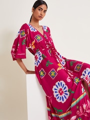 Monsoon Pink Prim Floral Maxi Dress - Image 4 of 6