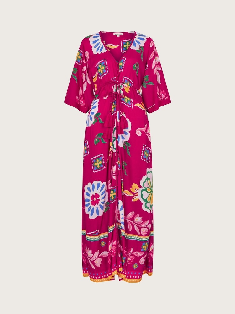 Monsoon Pink Prim Floral Maxi Dress - Image 6 of 6