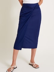 Monsoon Blue Winnie Wrap Midi Skirt - Image 1 of 4