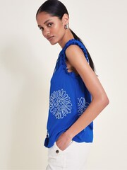 Monsoon Blue Meena Embroidered Top - Image 3 of 6