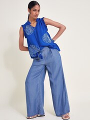 Monsoon Blue Meena Embroidered Top - Image 5 of 6