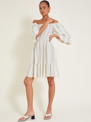 Monsoon Natural Lila Stripe Dress - Image 5 of 7
