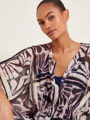 Monsoon Brown Tile Print Kaftan - Image 4 of 6