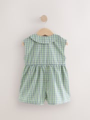 Green Shirt Collar 100% Cotton Playsuit (3mths-7yrs) - Image 5 of 7
