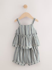 Blue 100% Cotton Top and Shorts Set (3mths-7yrs) - Image 1 of 4
