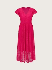 Monsoon Pink Lo Lace Jersey Dress - Image 7 of 7
