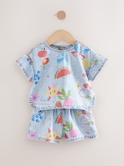Denim 100% Cotton Top and Shorts Set (3mths-7yrs) - Image 1 of 5